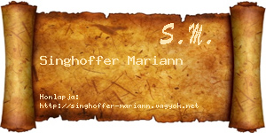 Singhoffer Mariann névjegykártya